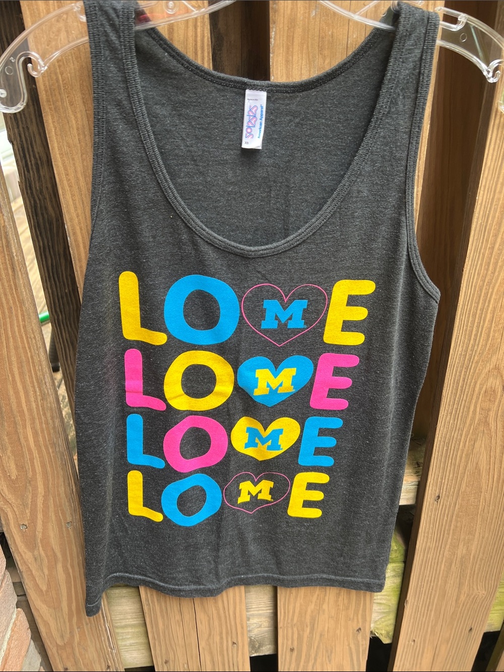 American Apparel University of 
Michigan vintage gray love tank